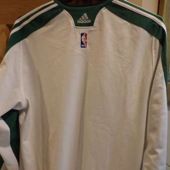 CELTICS BASKETBALL Long Sleeve White and Green Jersey-Adidas Clima365 - Large - Picture 6 of 9